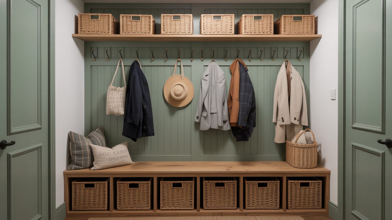 Welcoming organised entryway and mudroom